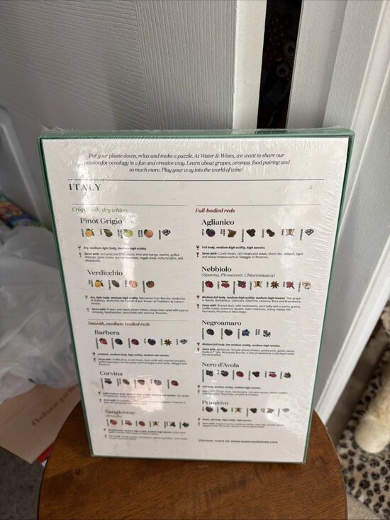 ITALY Wine Map 1000 Piece Jigsaw Puzzle By Water And Wines AB ~ New Sealed - Picture 3 of 3